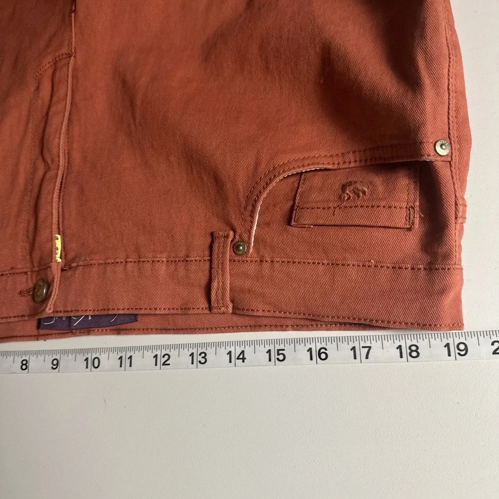 High Rise Straight Stretch Rust Mom Jeans Amanda 18 Short Gloria Vanderbuilt